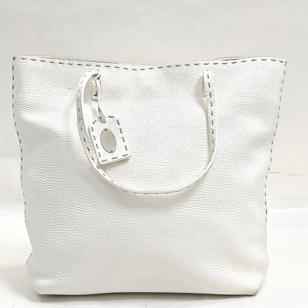 Fendi Selleria White Leather Handbag - Picture 2 of 12